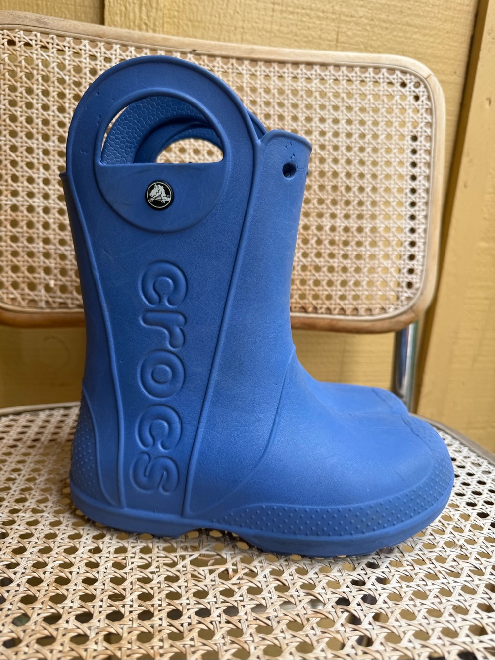 Crocs Handle It Blue Waterproof Pull On Kids Rain Boots size J3
